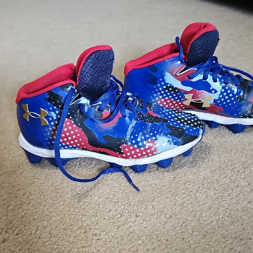 Under Armour Blue and Red Basketball Sneakers